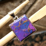 Gorgeous Purple Mohave Turquoise 925 Solid Sterling Silver Pendant 25mm - Natural Rocks by Kala