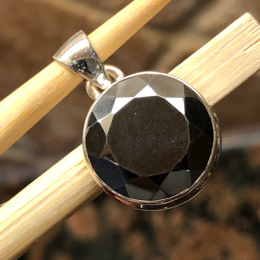 Natural Hematite 925 Solid Sterling Silver Pendant 22mm - Natural Rocks by Kala