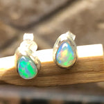 Natural Ethiopian Opal 925 Solid Sterling Silver Stud Earrings 7mm - Natural Rocks by Kala