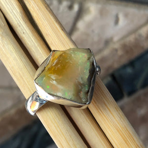 Natural Ethiopian Opal 925 Solid Sterling Silver Ring Size 8.5 - Natural Rocks by Kala