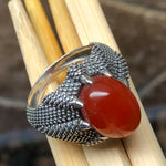 Natural Carnelian 925 Solid Sterling Silver Men's Ring Size 8, 9, 10, 11, 12 - Natural Rocks by Kala