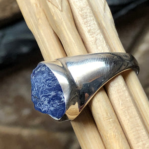Natural Cluster Tanzanite 925 Solid Sterling Silver Men's Ring Size 9 - Natural Rocks by Kala