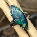 Natural Malachite in Azurite 925 Solid Sterling Silver Ring Size 6.5 - Natural Rocks by Kala
