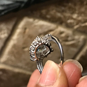Natural 2ct Aquamarine 925 Solid Sterling Silver Engagement Ring Size 6, 6.25, 7, 7.25, 9 - Natural Rocks by Kala