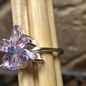 Natural 2ct Purple Amethyst 925 Solid Sterling Silver Wedding Ring Size 6, 7, 8, 9 - Natural Rocks by Kala