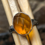 Genuine Baltic Amber 925 Solid Sterling Silver Ring Size 6.5 - Natural Rocks by Kala
