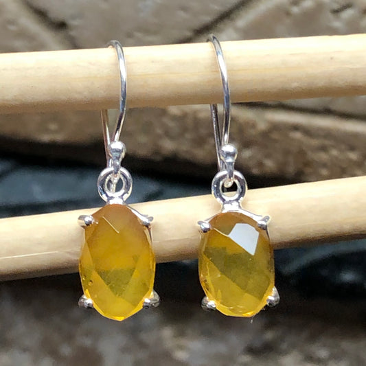 Natural Baltic Amber 925 Solid Sterling Silver Earrings 25mm - Natural Rocks by Kala