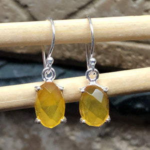 Natural Baltic Amber 925 Solid Sterling Silver Earrings 25mm - Natural Rocks by Kala