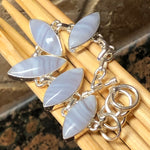 Natural Blue Lace Agate 925 Sterling Silver Bracelets 7" - Natural Rocks by Kala