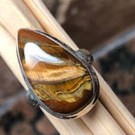 Genuine Red Tiger Iron 925 Sterling Silver Tigers Eye, Jasper Ring Size 6.75 - Natural Rocks by Kala