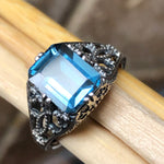 Natural 2ct London Blue Topaz 925 Sterling Silver Engagement Ring Size 6, 7, 8, 9 - Natural Rocks by Kala