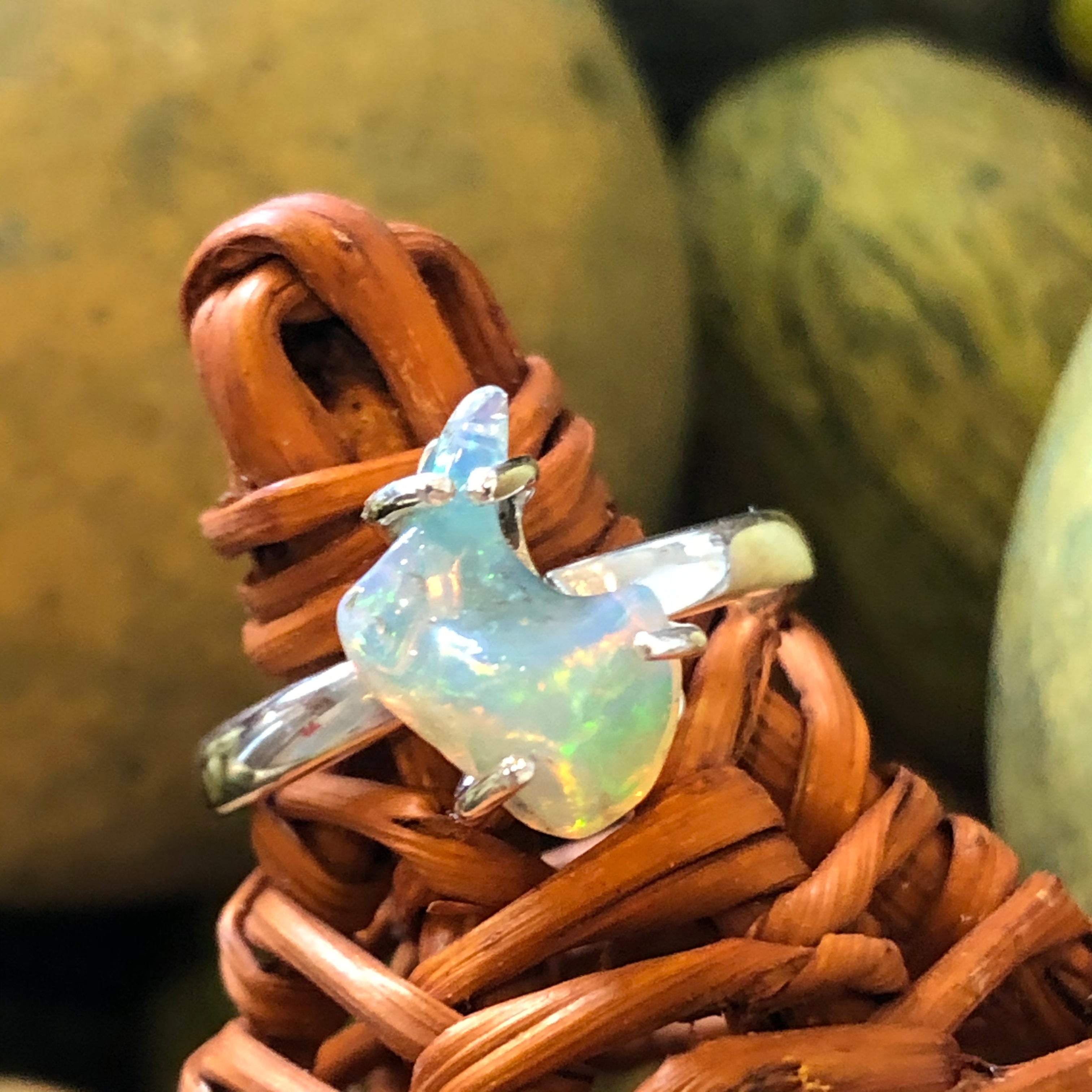 Natural Ethiopian Opal 925 Solid Sterling Silver Ring Size 7 - Natural Rocks by Kala