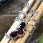 Genuine 4ct Pyrope Garnet, White Sapphire 925 Solid Sterling Silver Pendant Necklace 18" - Natural Rocks by Kala