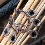 Natural 6ct Pyrope Garnet 925 Solid Sterling Silver Pendant Necklace 17'' - Natural Rocks by Kala