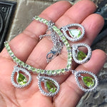 Natural 20ct Green Peridot 925 Solid Sterling Silver Necklace 17" - Natural Rocks by Kala