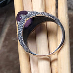 Natural Cabochan Amethyst 925 Solid Sterling Silver Men's Ring Size 8, 9, 10, 11, 12, 13 - Natural Rocks by Kala