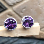 Natural 2ct Purple Amethyst 925 Sterling Silver Earrings 7mm - Natural Rocks by Kala
