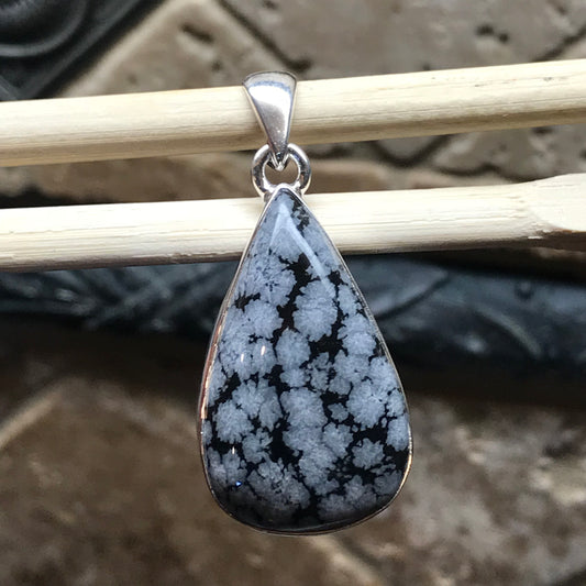 Genuine Snowflake Jasper Cabochon Pendant 37mm - Natural Rocks by Kala