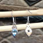 Natural 1ct Blue Topaz 925 Sterling Silver Earrings 25mm - Natural Rocks by Kala