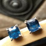Natural Teal Blue Kyanite 925 Solid Sterling Silver Earrings 5mm - Natural Rocks by Kala