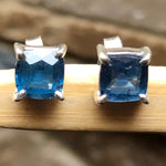 Natural Teal Blue Kyanite 925 Solid Sterling Silver Earrings 5mm - Natural Rocks by Kala