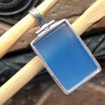 Natural Blue Chalcedony 925 Solid Sterling Silver Pendant 35mm - Natural Rocks by Kala