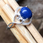 Natural Blue Lapis Lazuli 925 Solid Sterling Silver Engagement Ring Size 6, 7, 8, 9 - Natural Rocks by Kala