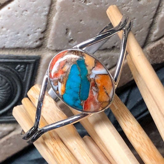 Gorgeous Spiny Oyster Arizona Turquoise 925 Solid Sterling Silver Cuff Bracelet - Natural Rocks by Kala