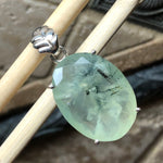 Natural 14ct Tourmalated Prehnite 925 Solid Sterling Silver Pendant 35mm - Natural Rocks by Kala