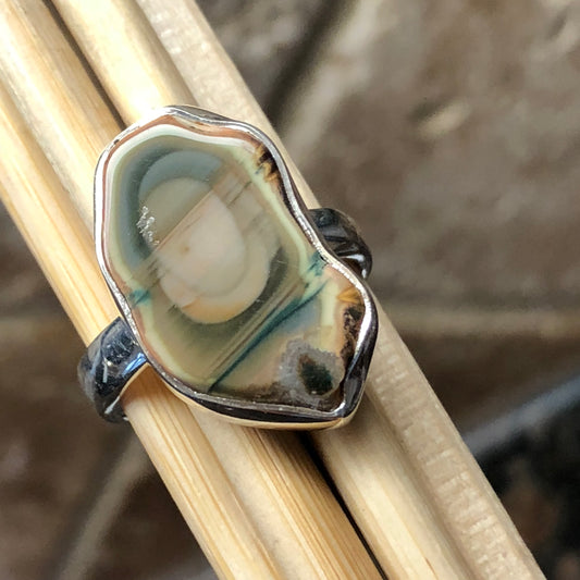 Natural Royal Imperial Jasper Jade Green Color 925 Sterling Silver Ring Size 7.5 - Natural Rocks by Kala