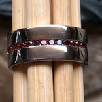 Natural Pyrope Garnet 925 Sterling Silver Men's Ring Size 7, 8, 9, 10, 11, 12 - Natural Rocks by Kala