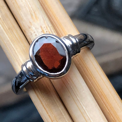 Natural Pyrope Garnet 925 Solid Sterling Silver Engagement Ring Size 6, 7, 8, 9 - Natural Rocks by Kala