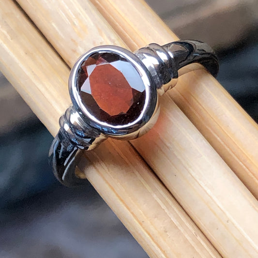 Natural Pyrope Garnet 925 Solid Sterling Silver Engagement Ring Size 6, 7, 8, 9 - Natural Rocks by Kala