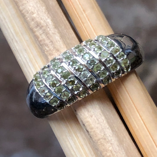 Natural Green Peridot 925 Solid Sterling Silver Ring Size 6, 7, 8, 9 - Natural Rocks by Kala
