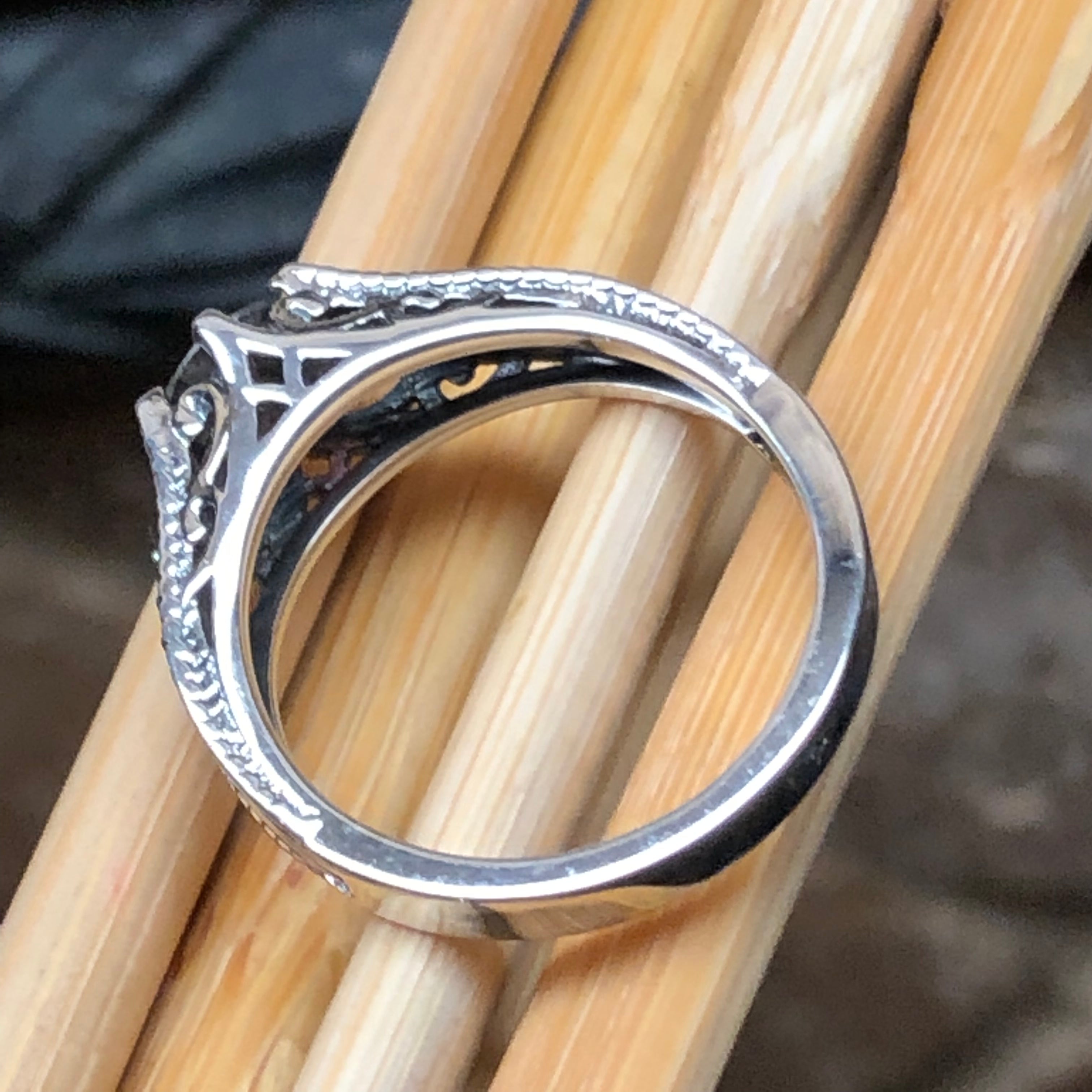 Natural 1ct Rhodolite Garnet 925 Solid Sterling Silver Engagement Ring Size 5, 6, 7, 8, 9 - Natural Rocks by Kala