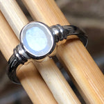 Natural Rainbow Moonstone 925 Sterling Silver Engagement Ring Size 6, 7, 8, 9 - Natural Rocks by Kala