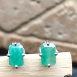 Natural Green Emerald 925 Solid Sterling Silver Earrings 7mm - Natural Rocks by Kala