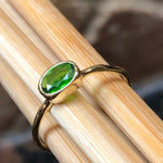 Natural Green Chrome Diopside 14k Gold Over Silver Engagement Ring Size 6, 7, 8, 9, 10 - Natural Rocks by Kala