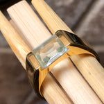 Natural Green Amethyst 14k Vermeil Gold Over Sterling Silver Men's Ring Size 8, 8.5, 10, 11 - Natural Rocks by Kala