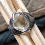 Natural Green Amethyst 925 Solid Sterling Silver Men's Ring Size 8.25 - Natural Rocks by Kala