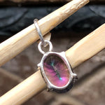 6ct Rainbow Mystic Topaz 925 Solid Sterling Silve Pendant 22mm - Natural Rocks by Kala