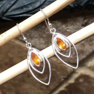 Natural Golden Citrine 925 Solid Sterling Silver Earrings 35mm - Natural Rocks by Kala