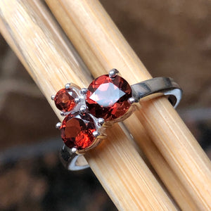 Natural 2ct Pyrope Garnet 925 Solid Sterling Silver Stackable Ring Size 6, 7, 8, 9 - Natural Rocks by Kala