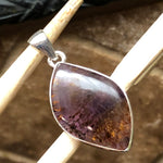 Natural Cacoxenite 925 Solid Sterling Silver Healing Stone Super/7 Pendant 27mm - Natural Rocks by Kala