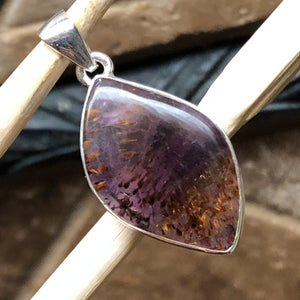 Natural Cacoxenite 925 Solid Sterling Silver Healing Stone Super/7 Pendant 27mm - Natural Rocks by Kala