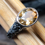 Natural 2ct Golden Citrine 925 Solid Sterling Silver Ring Size 6, 7, 8, 9, 10 - Natural Rocks by Kala