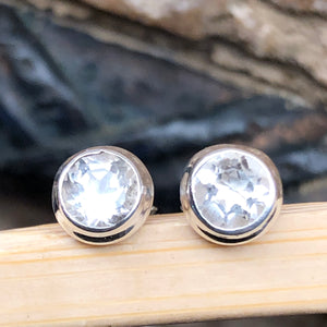 Genuine White Quartz 925 Solid Sterling Silver earrings 5mm - Natural Rocks by Kala