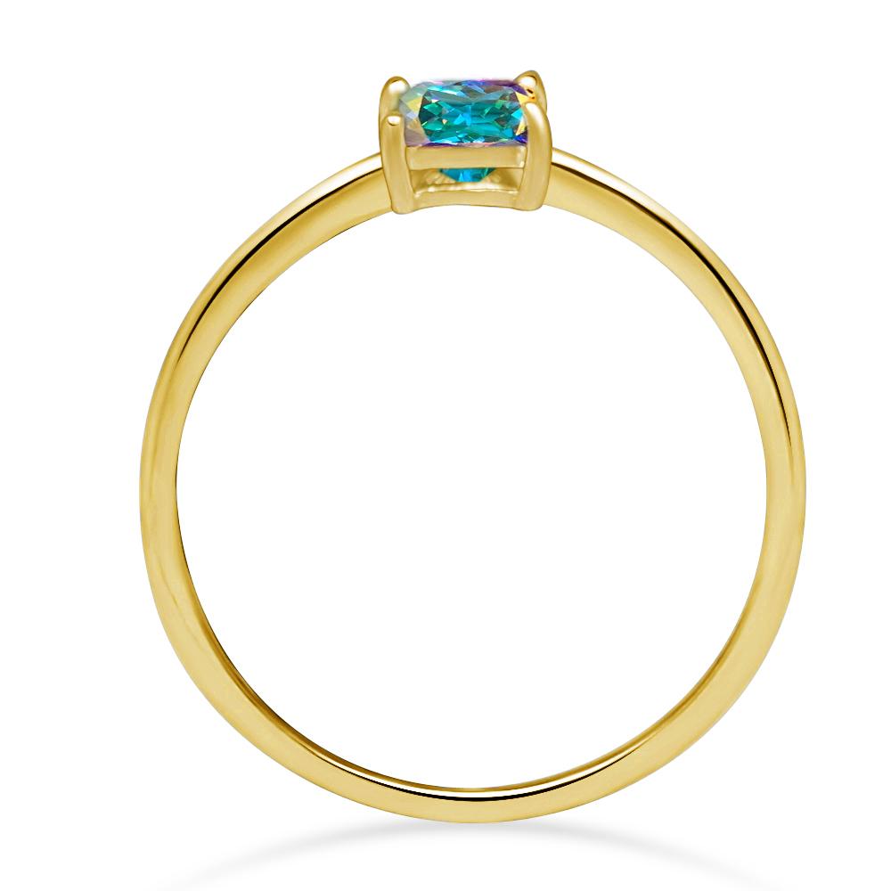 Beautiful 1ct Mercury Mystic Topaz 18k Vermeil Gold Silver Engagement Ring Size 5, 6, 7, 8, 9 - Natural Rocks by Kala