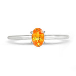 Natural Mandarin Orange Garnet 925 Solid Sterling Silver Engagement Ring Size 6, 7, 8, 9 - Natural Rocks by Kala