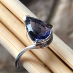 Natural 1.5ct Iolite 925 Sterling Silver Ring Size 6, 8 - Natural Rocks by Kala